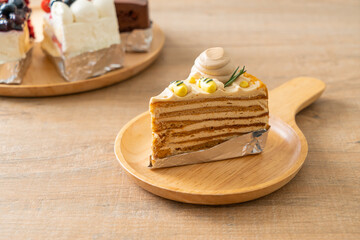Russian honey cake on plate
