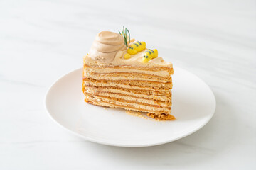 Russian honey cake on plate