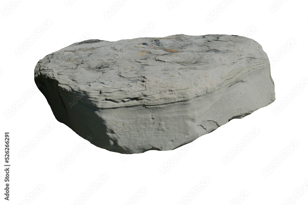 Wall mural big stone boulder isolated on white