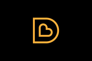 BD logo with a minimal design. An icon of a DB letter on a luxury background. The logo idea is based on the initials of the BD monogram. Black background with a variety letter symbol and DB logo.	