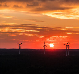 wind turbine at sunset