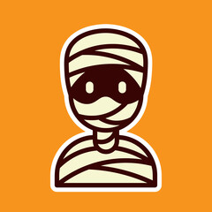 Cute Mummy - Halloween Vector Illustration