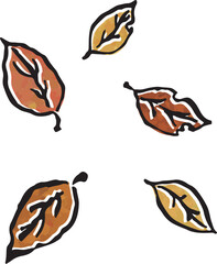 秋イメージの枯葉のイラスト