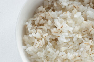Rolled oats and rice for healthy grain food image