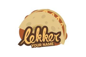 Foto op Plexiglas Kue Lekker or, this is traditional thin crispy crepes from popular Indonesian street food. vector logo for lekker vendor, food stall, and food stand. © Yuniar20