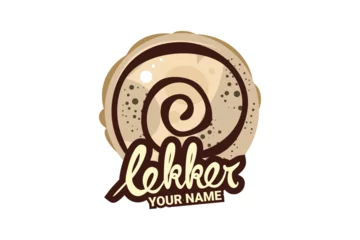 Deurstickers Kue Lekker or, this is traditional thin crispy crepes from popular Indonesian street food. vector logo for lekker vendor, food stall, and food stand. © Yuniar20