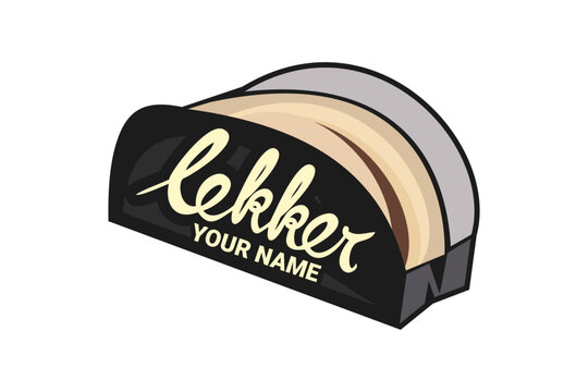 Kue Lekker or, this is traditional thin crispy crepes from popular Indonesian street food. vector logo for lekker vendor, food stall, and food stand.