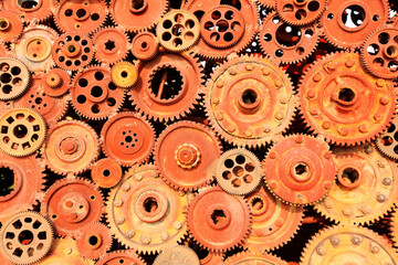  rusty gears lined up