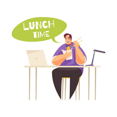 Freelancer Cartoon Illustration