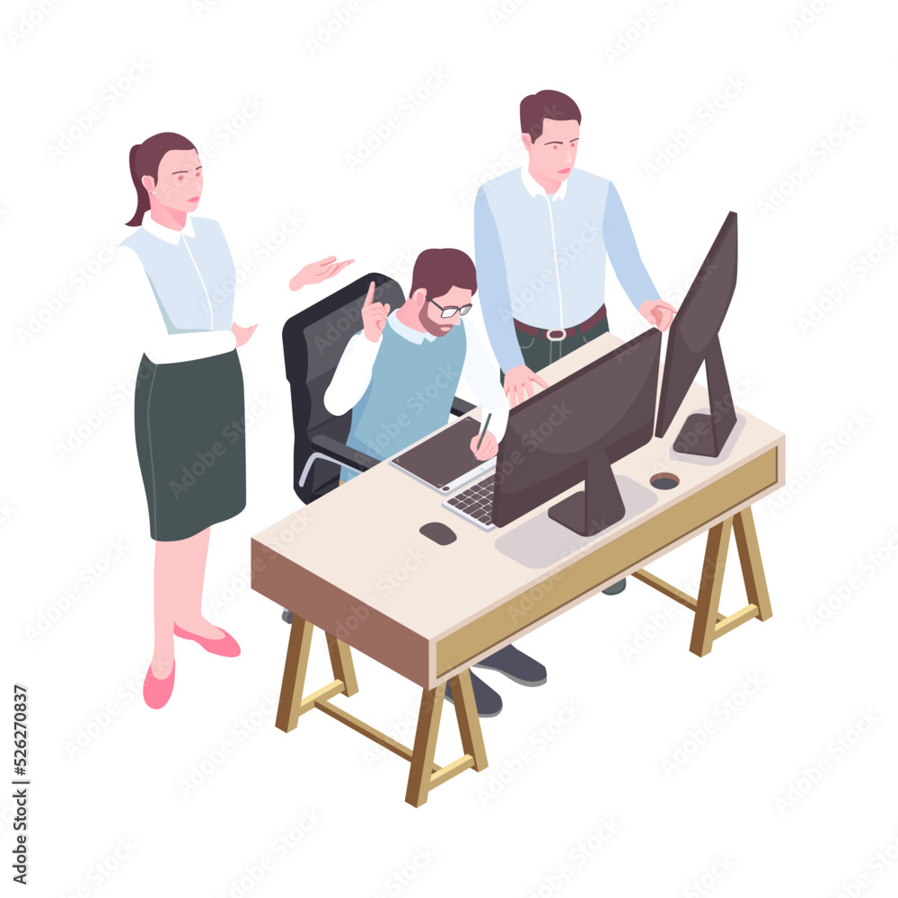 Canvas Prints teamwork isometric concept