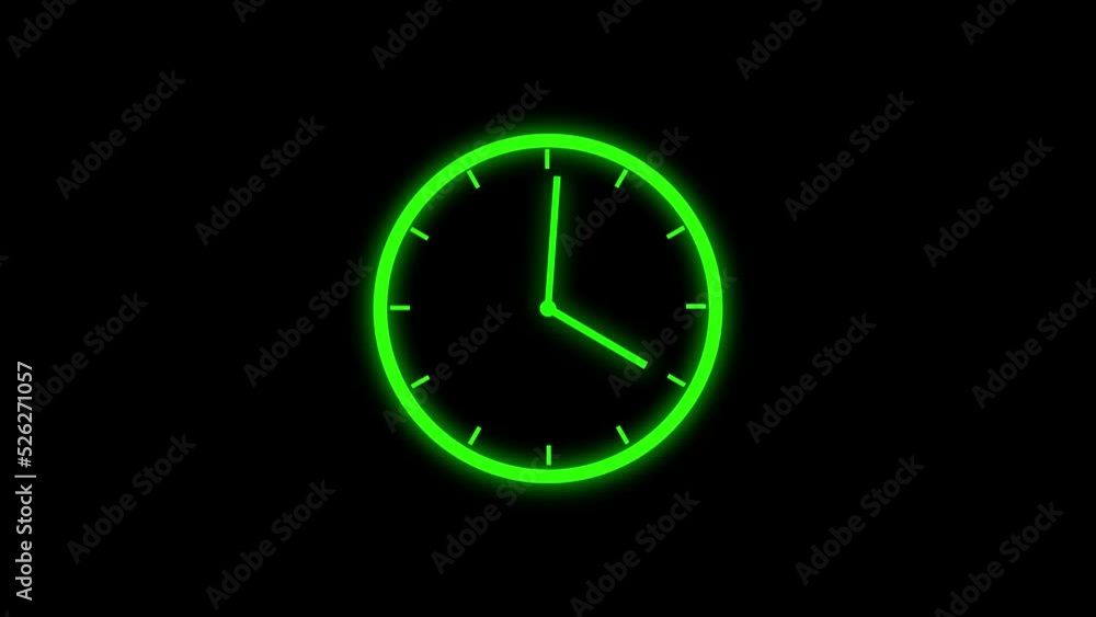 Poster time clock isolated icon for watch design. clock icon in flat style, timer on black background. busi