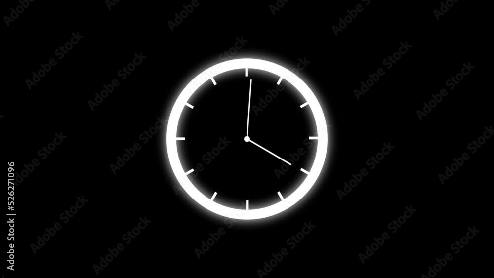 Poster time clock isolated icon for watch design. clock icon in flat style, timer on black background. busi
