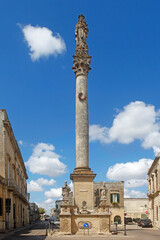 Obraz premium Maglie, Salento, the baroque column of St. Mary of Grace, Apulia, italy