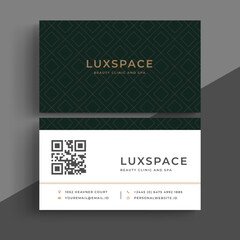 Green luxury Business card. Beauty clinic and spa concept. eps10 vector