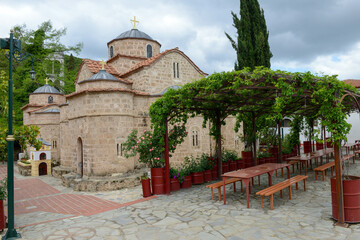 Fototapeta premium View at the monastery of Agathon in Greece