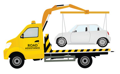 Fototapeta na wymiar Road assistance truck. vector illustration