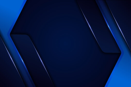 Abstract Modern 3D Overlap Geometric Glowing Blue Premium Background