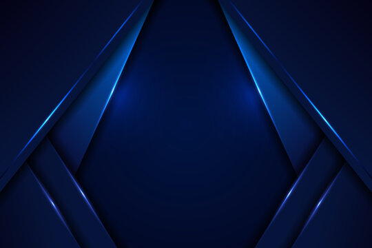 Abstract Modern 3D Geometric Glowing Blue Premium Background