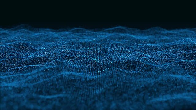 abstract colorful particle wave background animation. Abstract digital particle wave and light abstract background ,animation cyber or technology background.	
