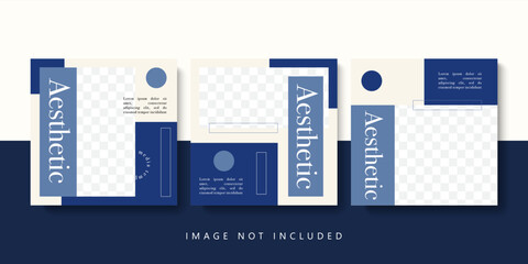 Social media feed template. Trendy editable social media post template. Social media square banner template for business promotion