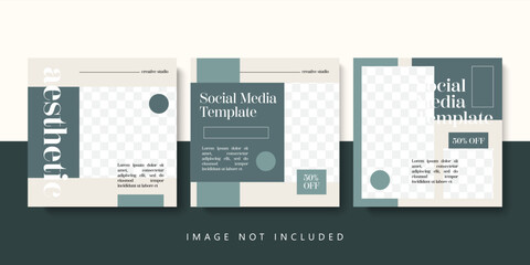 Social media feed template. Trendy editable social media post template. Social media square banner template for business promotion