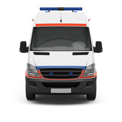Rettungswagen (Ambulanz) in der Frontansicht - 3D Visualisierung