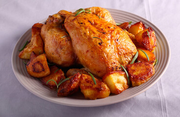 whole chicken with potatoes