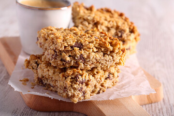 Chocolate chip flapjack