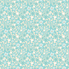 Seamless small cute floral pattern on light background.