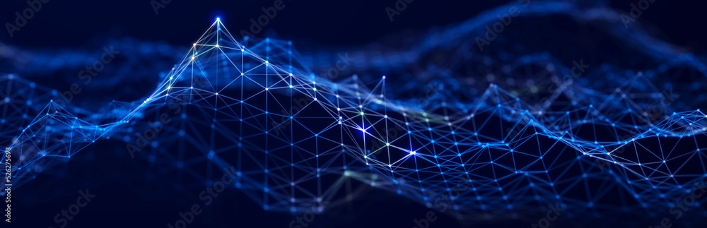 Aufkleber beautiful illustration with connected dots and lines. digital network background. background for pre