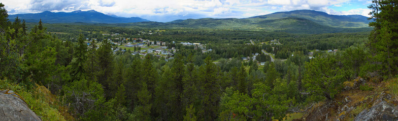 Fototapeta na wymiar Panoramic view of New Hazelton in British Columbia,Canada,North America 