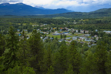Fototapeta na wymiar Panoramic view of New Hazelton in British Columbia,Canada,North America 