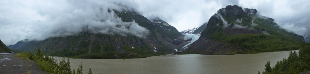 Mountains at Strohn Lake in Bear Glacier Provincial Park at British Columbia Highway 37A in British Columbia,Canada,North America
