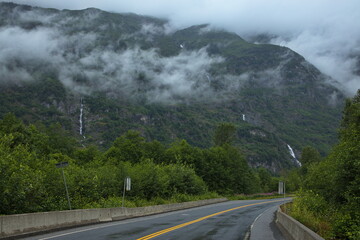 Fototapeta na wymiar Mountains at the road at Stewart in British Columbia,Canada,North America 