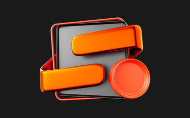 sale badge sticker template on dark background 3d render concept for black Friday offer