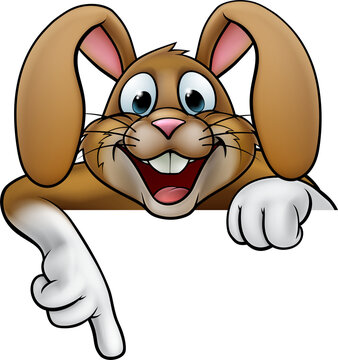 Easter Bunny Rabbit Pointing