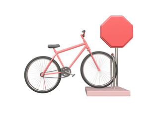 Bicycle icon Isolated 3d render Illustration