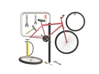 Bicycle icon Isolated 3d render Illustration