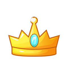 Golden crown, isolated cartoon object