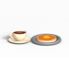 Breakfast item Icon Isolated 3d render Illustration