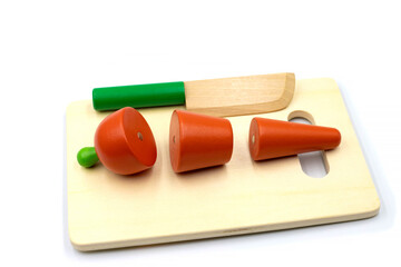 Children's toy carrots on magnets. Children development toys