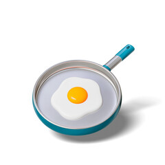 Frying pan icon isolated 3d Render Illustration