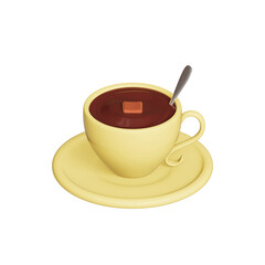 Coffee cup icon isolated 3d render illustration