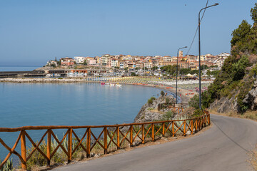 Scenic road along Cilento coast leading to Marina di Camerota, Campania, Italy