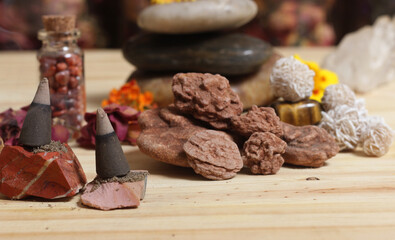 Desert Rose Rocks From Oklahoma on Meditation Table