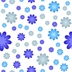 simple vector illustration abstract flowers pattern