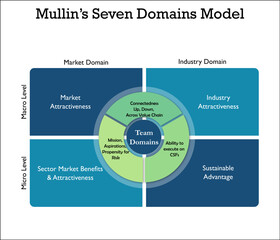 Seven domains model in a Matrix Infographic template