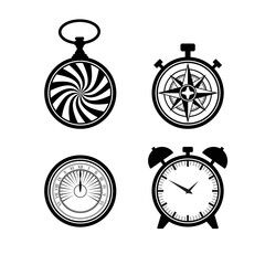 Fototapeta na wymiar Four old watch clock designs