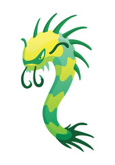 Cartoon bacteria virus. Germ or microbe funny character. Cute kid toy monster icon. Colored stylized drawing in vector. Pathogen microorganism