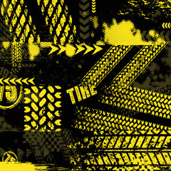 Tire track yellow race wallpaper © longquattro